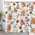 Luminora Christmas Gingerbread Man Shower Curtain | Waterproof Polyester