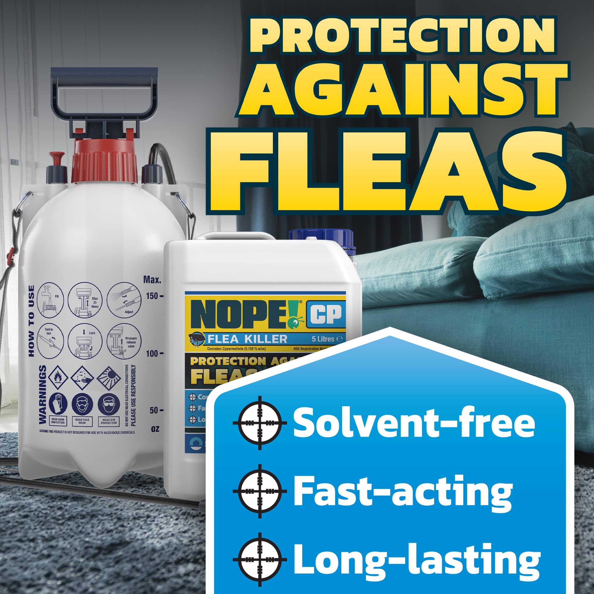 NOPE! CP Flea Spray 5L with Sprayer – Fast-Acting Home Flea Killer