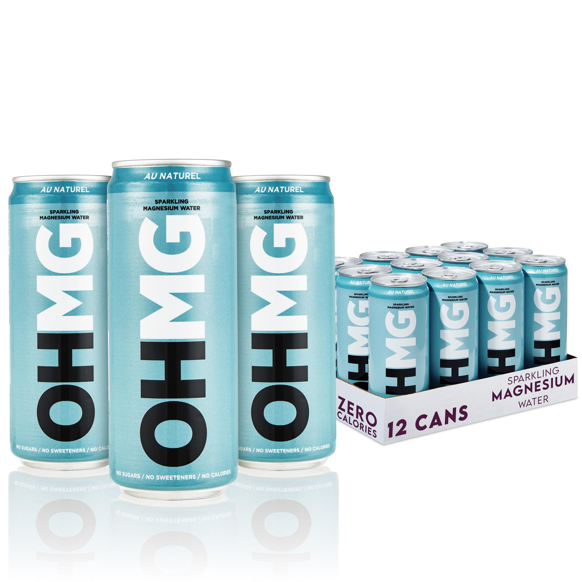 OHMG Sparkling Magnesium Water - 12 x 330ml Cans - Zero Sugar