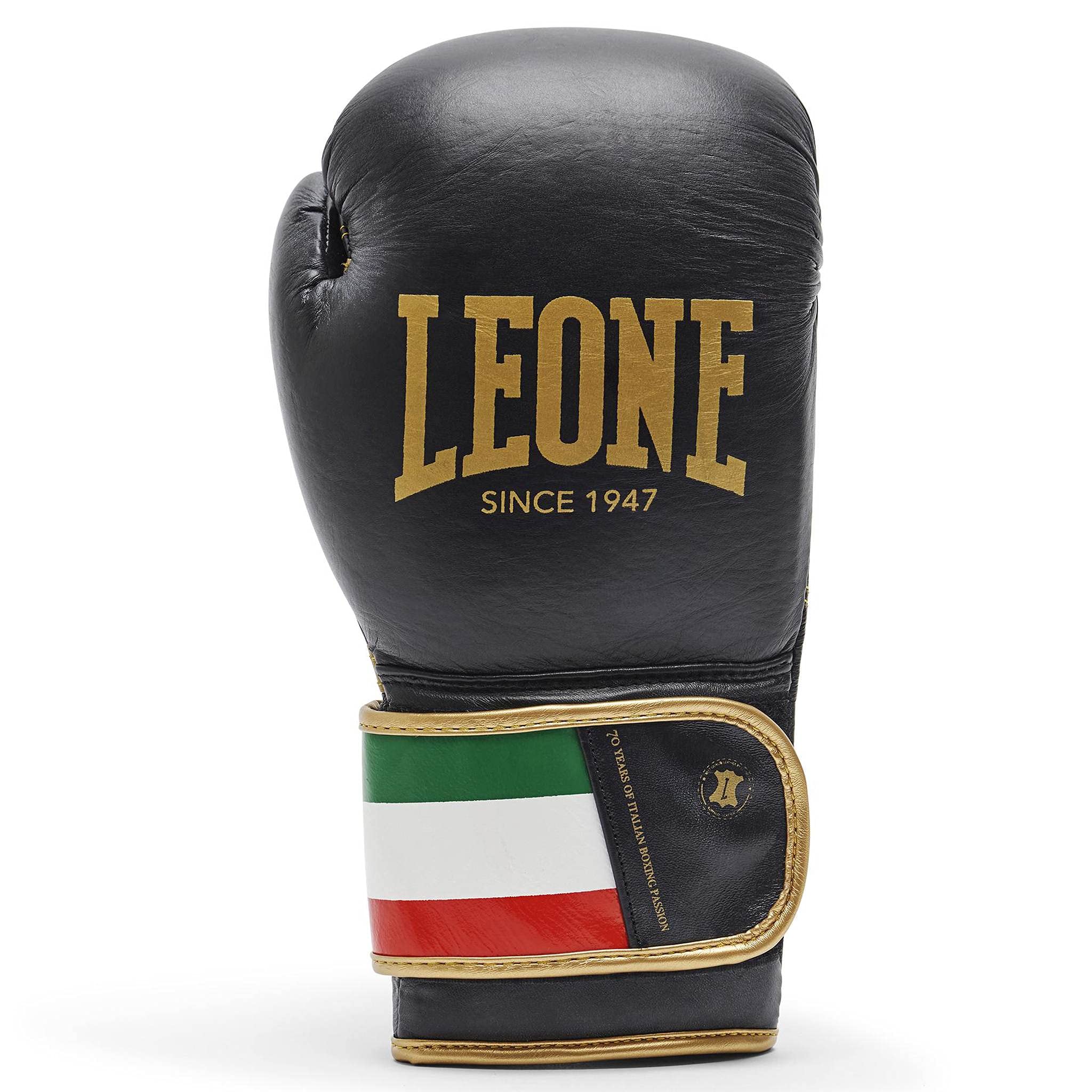 Leone 1947 Boxing Gloves – Black 12oz Shock Absorption Training Gear