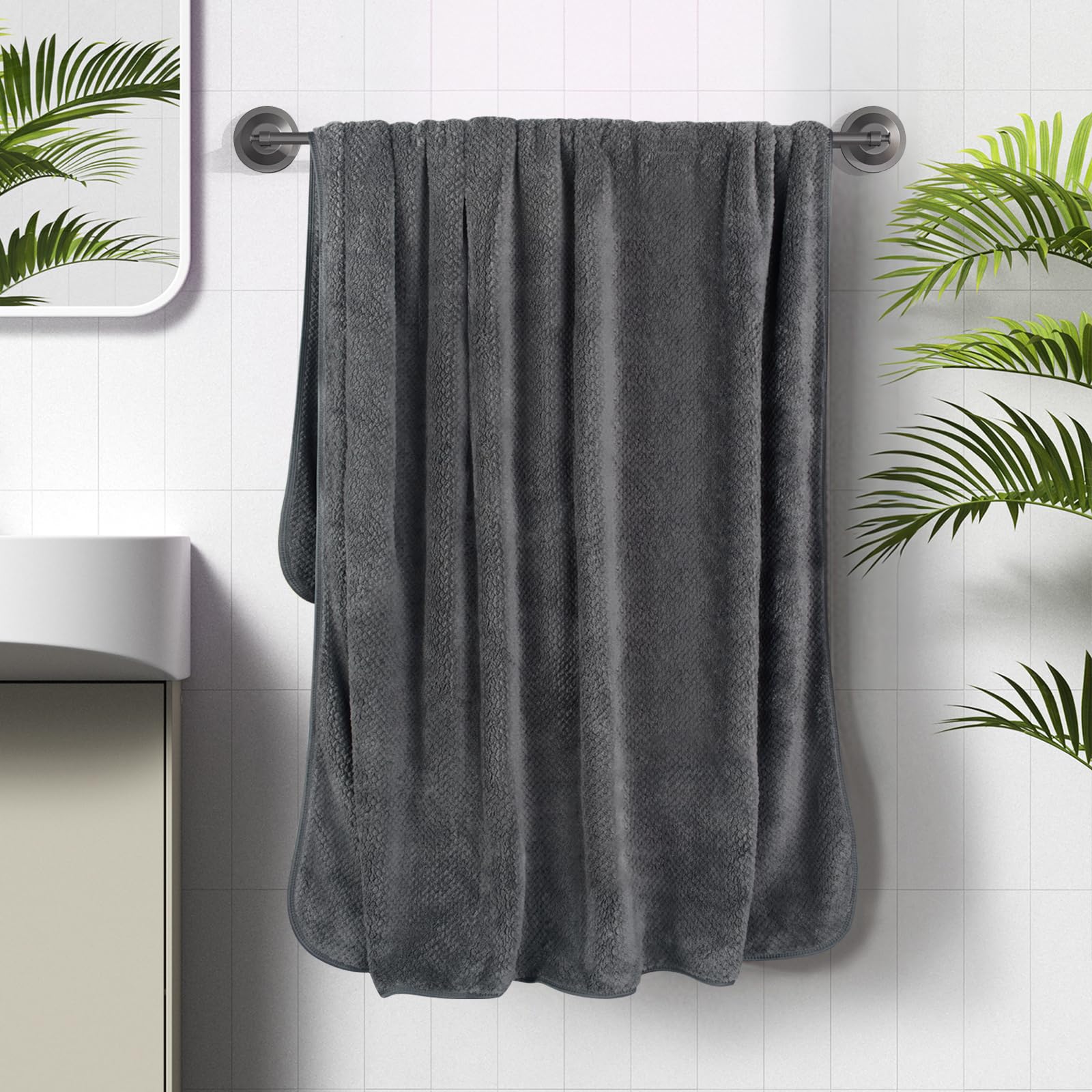 KinHwa Microfiber Bath Towel | Extra Large 100x200cm Quick Dry – Grey