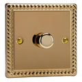 Varilight Georgian Brass 1-Gang 400W Rotary Dimmer Switch