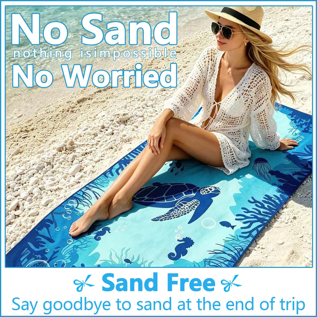 JAODFK Microfibre Beach Towel 71"X32" Quick Dry Lightweight Sand Free Large Thin Towels Travel Essentials For Adults Womens Swim Bath Accessories - image 5