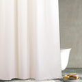 Popkozzi Ivory Waffle Shower Curtain | Heavy Duty Textured Fabric