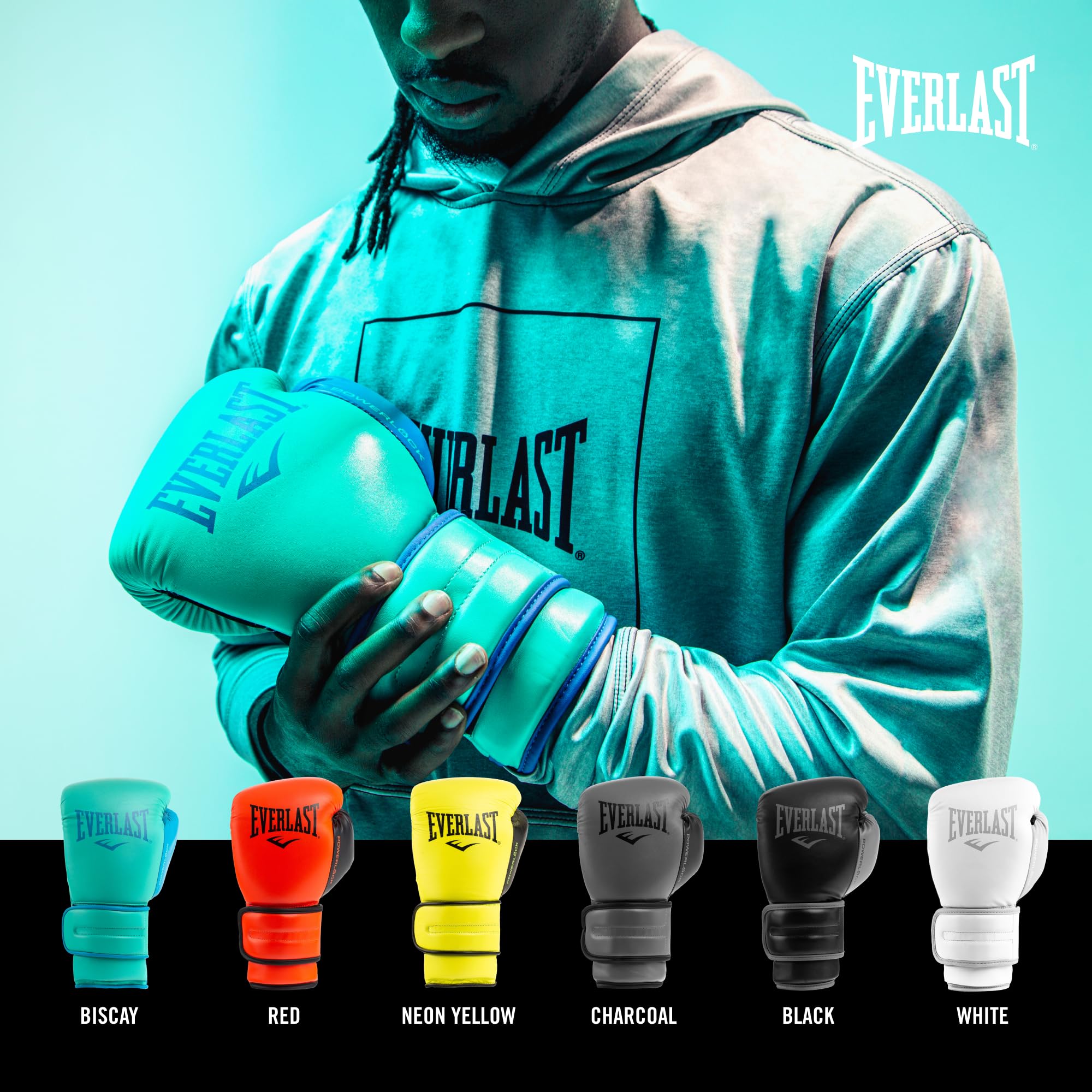 Everlast Powerlock 2R Training Boxing Gloves - Charcoal - 14oz