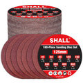 SHALL 160pcs 5 Inch Sanding Discs | 8 Hole Mixed Grit Hook and Loop Pads