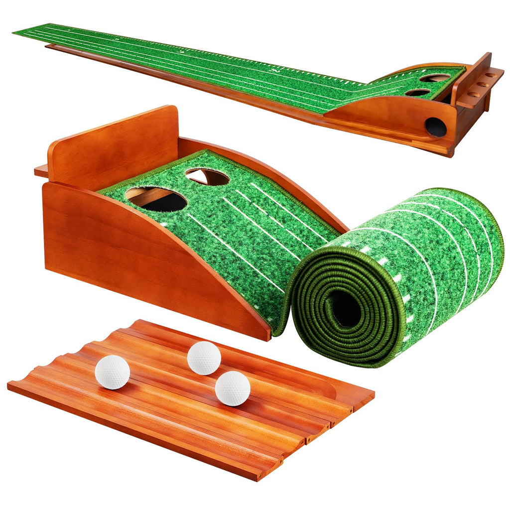 Golf Putting Mat with Auto Ball Return - Indoor Practice Green