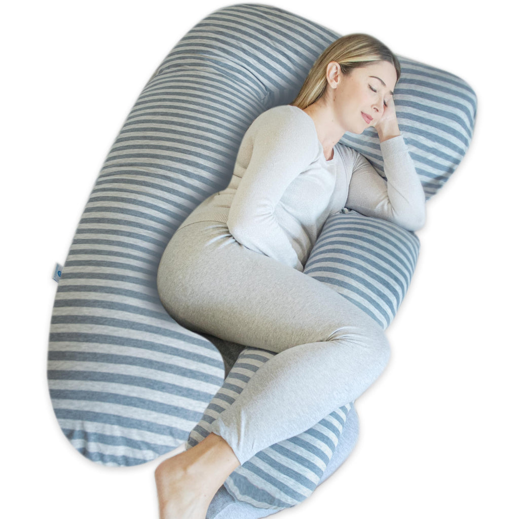 PharMeDoc U-Shape Full Body Pregnancy Pillow - Jersey Cover, Silver Moon