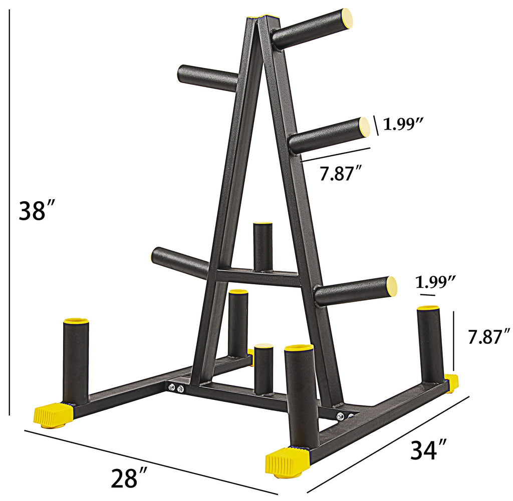BalanceFrom Weight Plate Rack with 4 Barbell Holders - 600lb Capacity