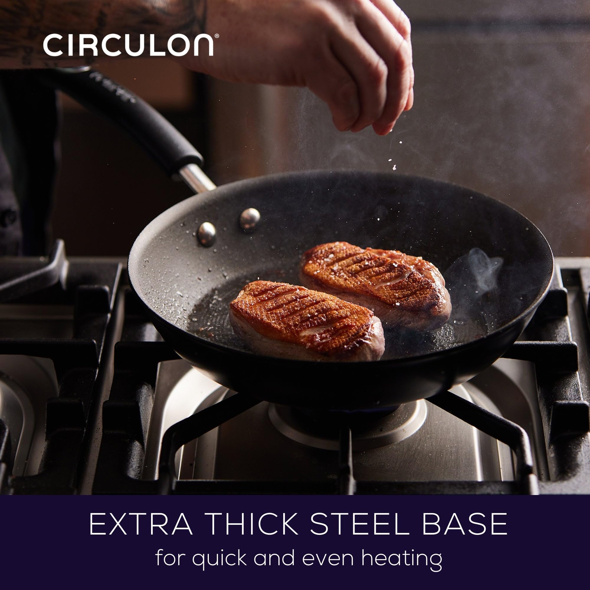 Circulon Total Non-Stick Saute Pan with Lid | 28cm Hard Anodized Induction
