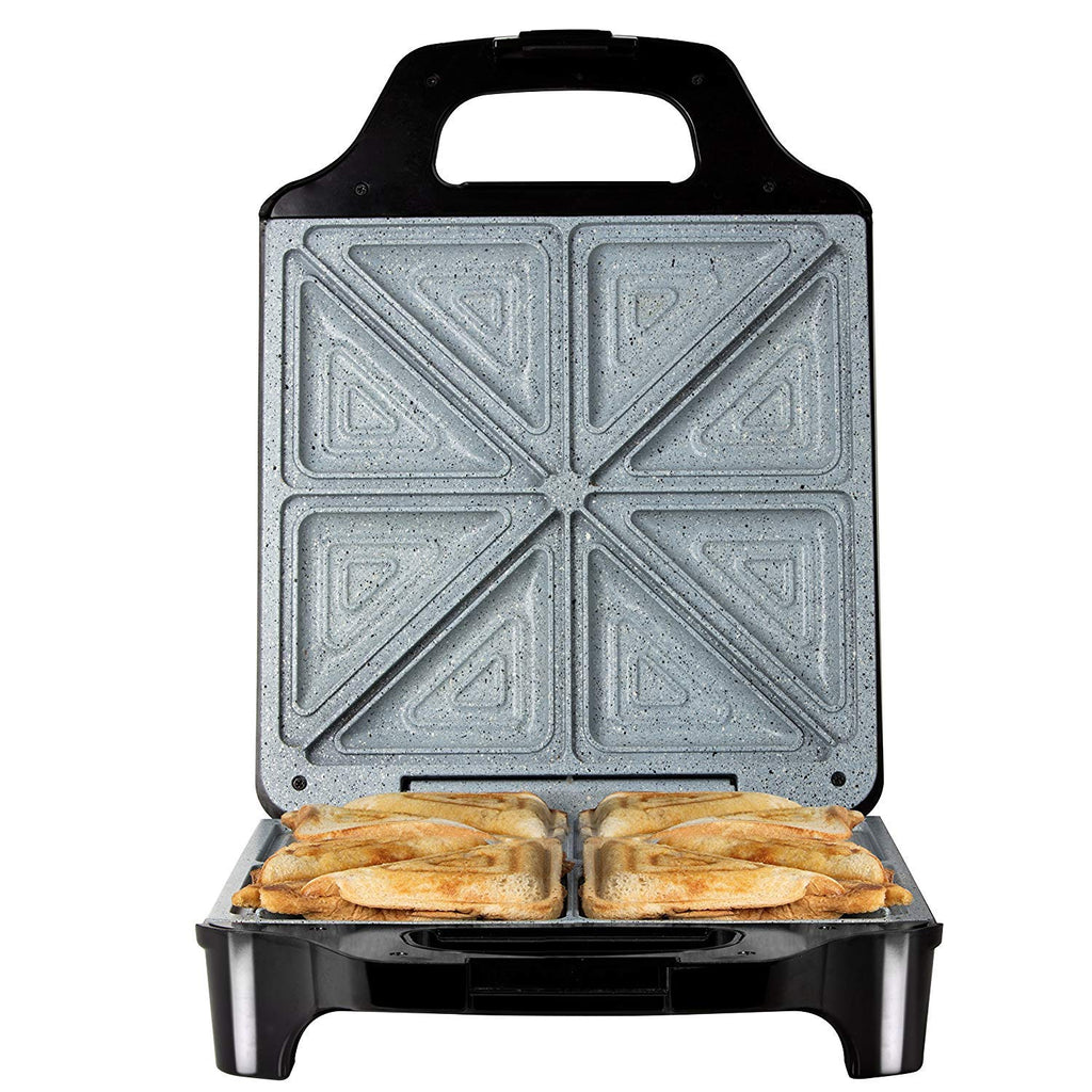 Tower T27021 4 Slice Deep Fill Sandwich Maker | 1600W Non-Stick - Black