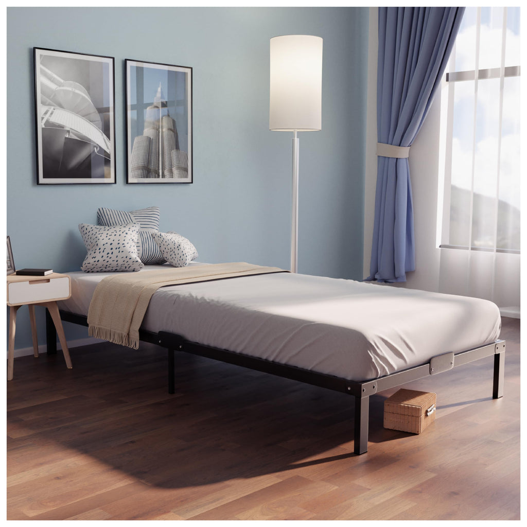 Dreamzie Metal Single Bed Frame 90x190cm | Sturdy Platform with Storage
