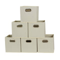 Household Essentials 82-1 Foldable Fabric Storage Bins | Set of 6 Cubby Cubes with Handles | Natural, 6 lbs