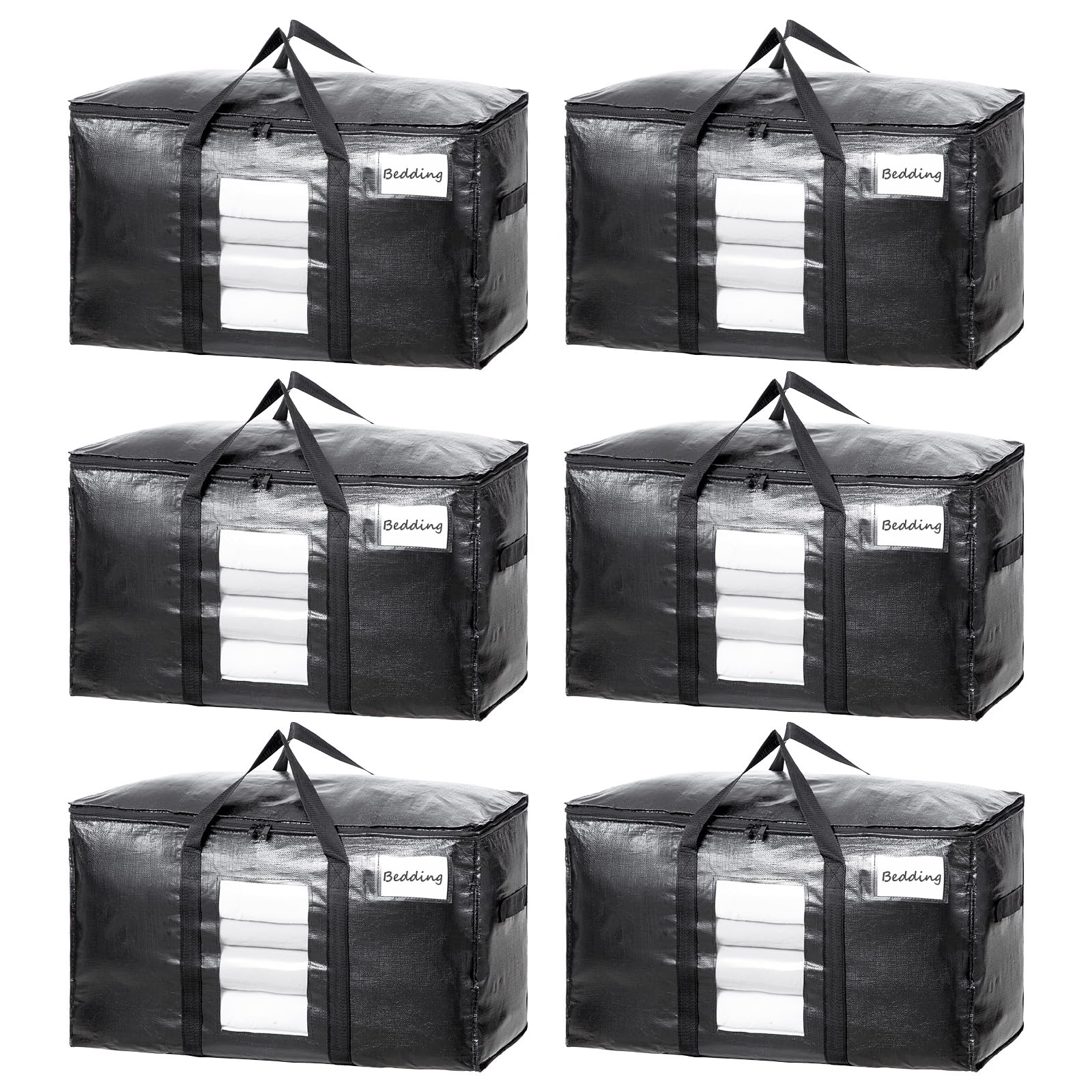 TAILI Extra Large Moving Bags – 6 Pack Heavy Duty Storage with Zips