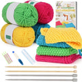 Aelike Dishcloth Knitting Kit for Beginners | Bamboo & Metal Needles