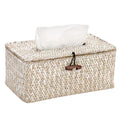 BTSKY Rectangular Seagrass Tissue Box – Woven Wicker Paper Holder