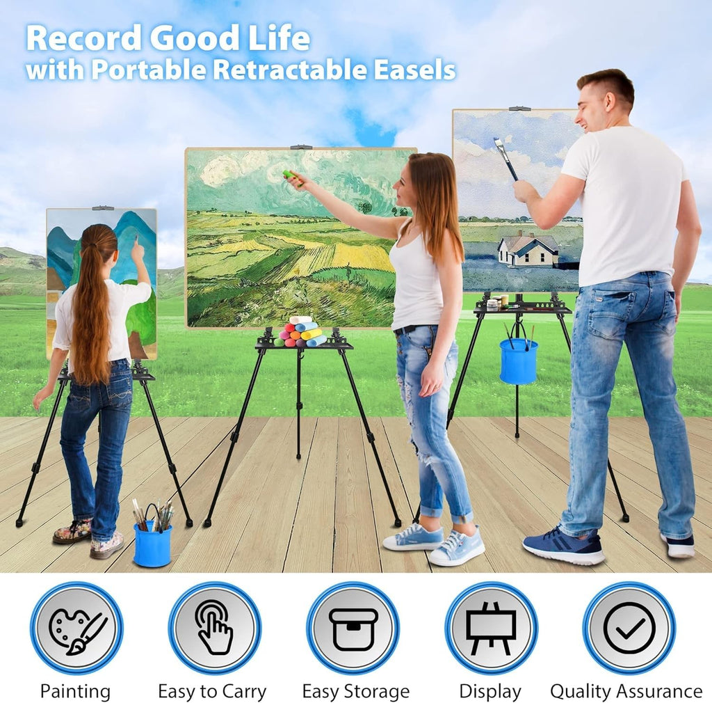 WIIGO Art Easel Stand – Adjustable 155cm Aluminum Tripod for Floor & Table