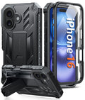 FNTCASE iPhone 16 Case - Military Grade Shockproof Kickstand Cover
