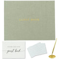 Gooji Linen Wedding Guest Book | Sage Green 9x7 Guestbook with Pen