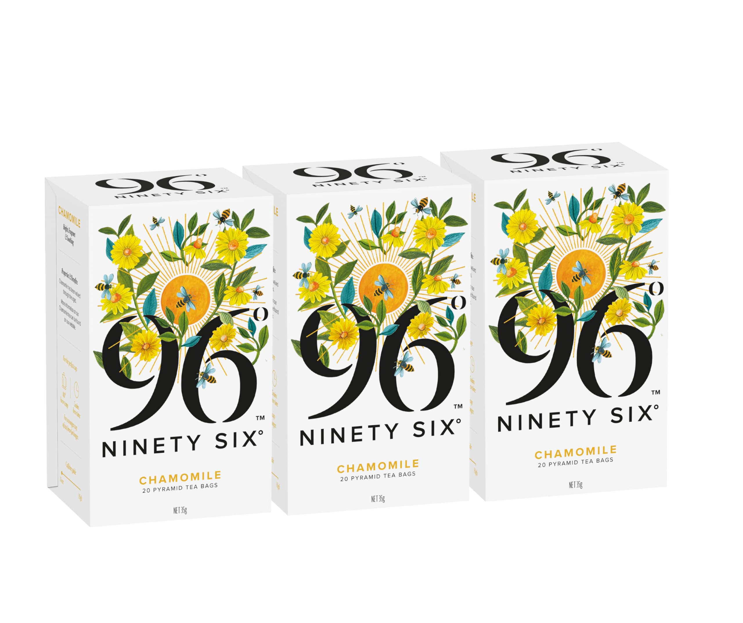 96° Chamomile Herbal Tea – Whole Flower Pyramid Bags, 60 Count