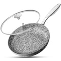 MICHELANGELO 30CM Non Stick Frying Pan with Lid | Granite Induction Skillet