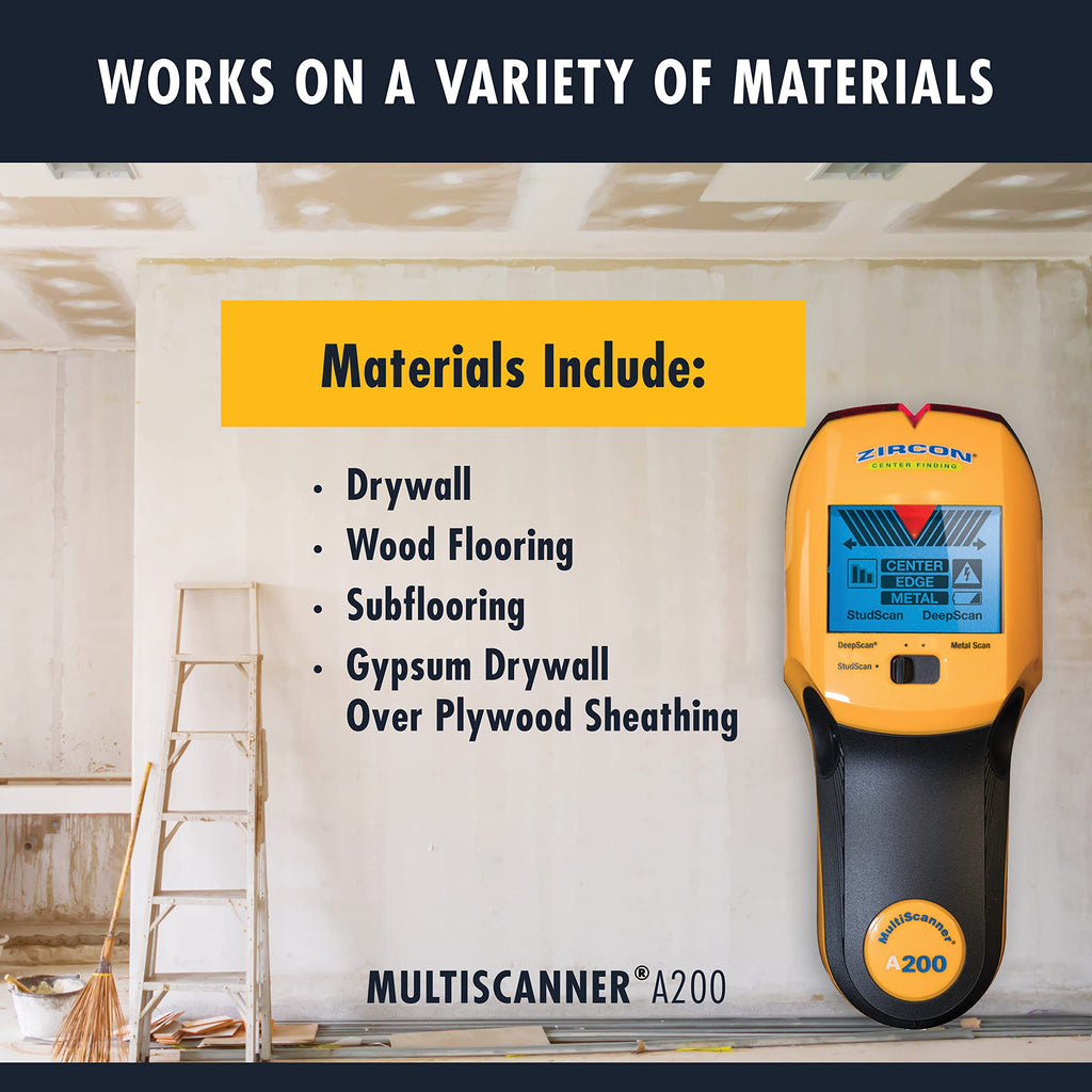 Zircon MultiScanner A200 Wall Scanner | Stud Finder & AC Wire Detector