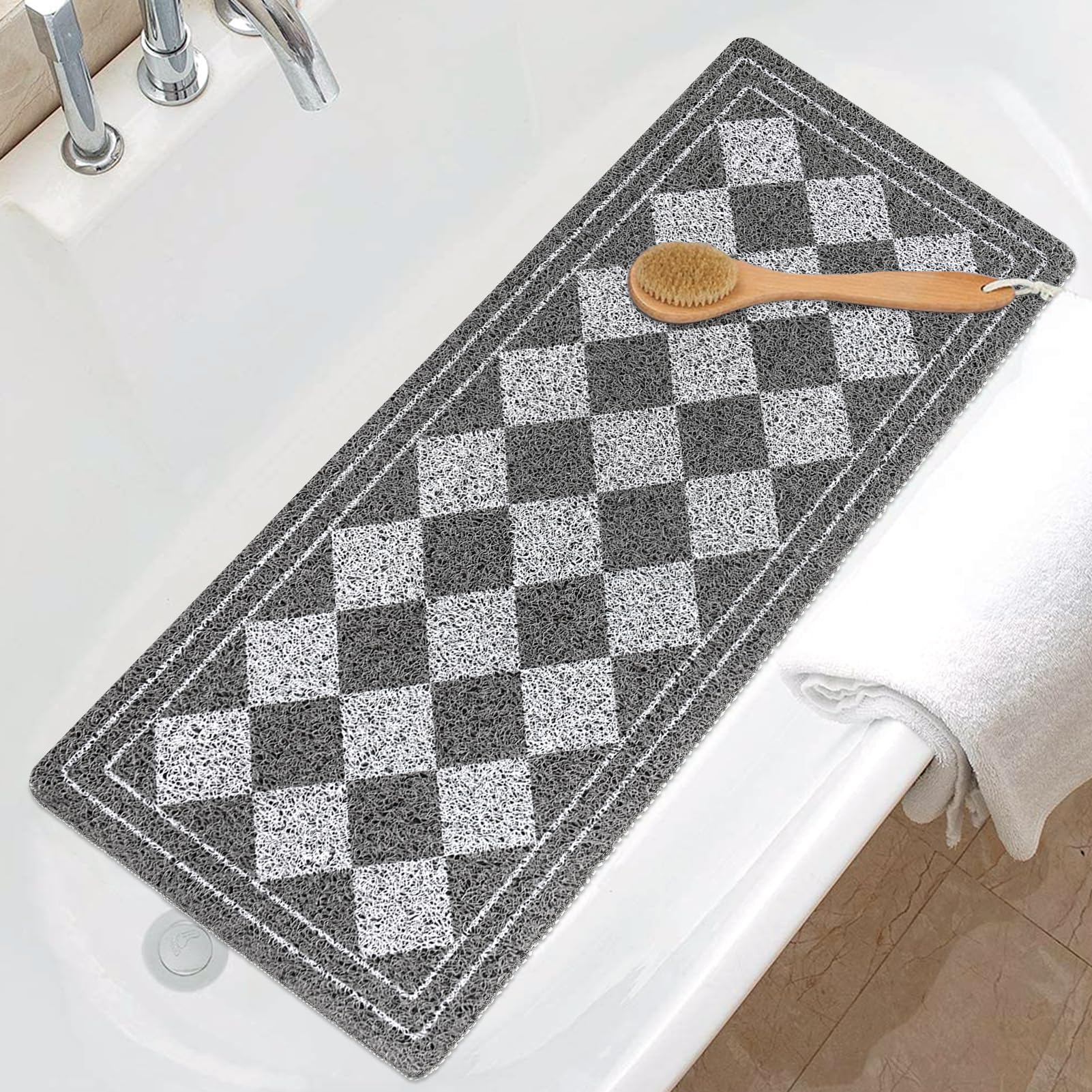 Non-Slip Loofah Shower Mat – 40x100cm Anti-Mould Bath Mat