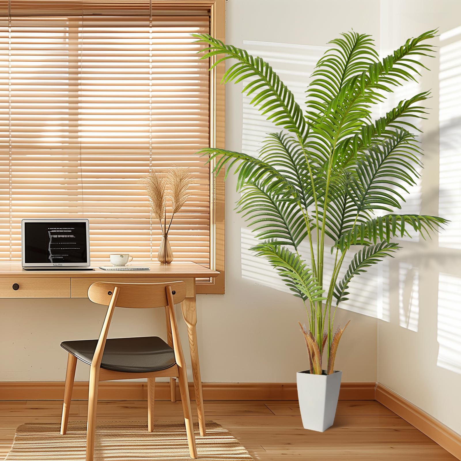 Alupssuc 5ft Artificial Areca Palm Tree | 12 Trunks Real Touch Silk Faux Plant