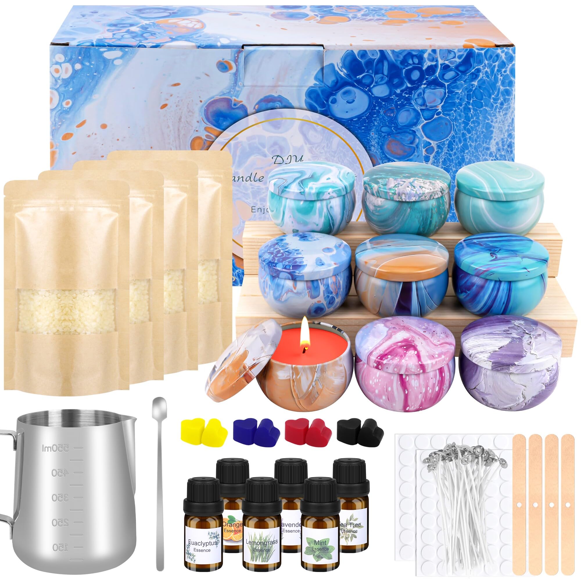 KEARLGMBH DIY Candle Making Kit for Adults – Beeswax Scented Gift Set