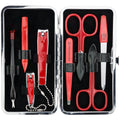 3 Swords Germany 8-Piece Manicure Pedicure Kit | Red Leather Case