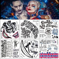 Jolof Store Joker & HQ Temporary Tattoos - 16 Sheets Suicide Squad Cosplay