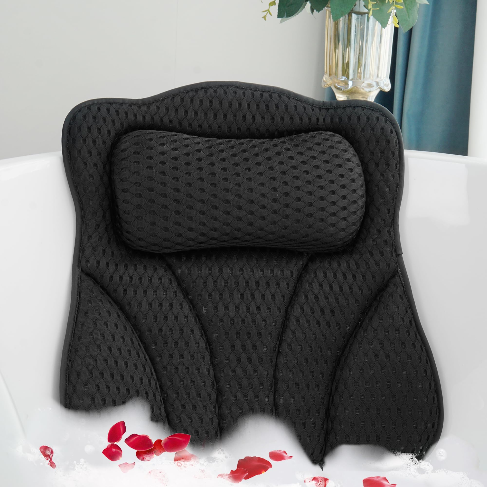 Joeyset Bath Pillow - 4D Air Mesh Tub Support for Neck and Back