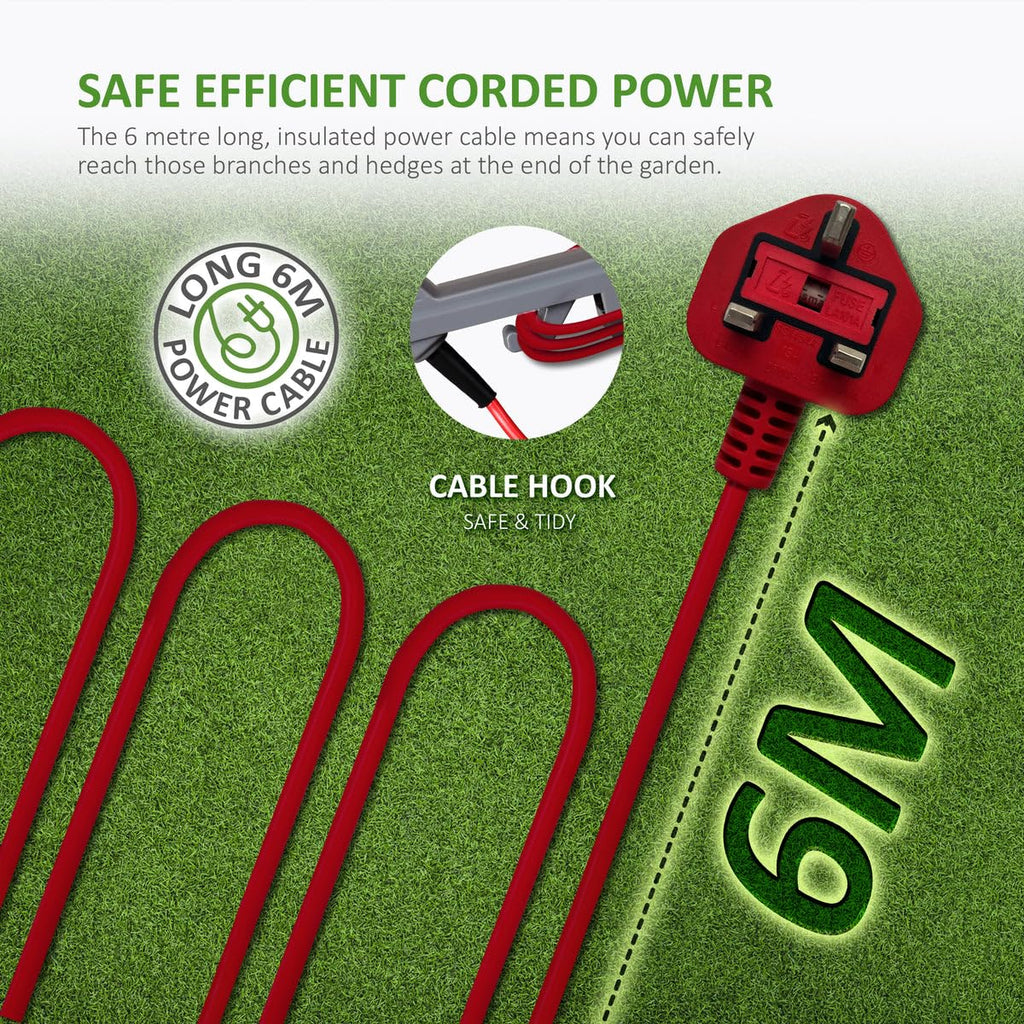 NETTA Pole Hedge Trimmer | 550W Long Reach 2.7m Extendable Electric Tool