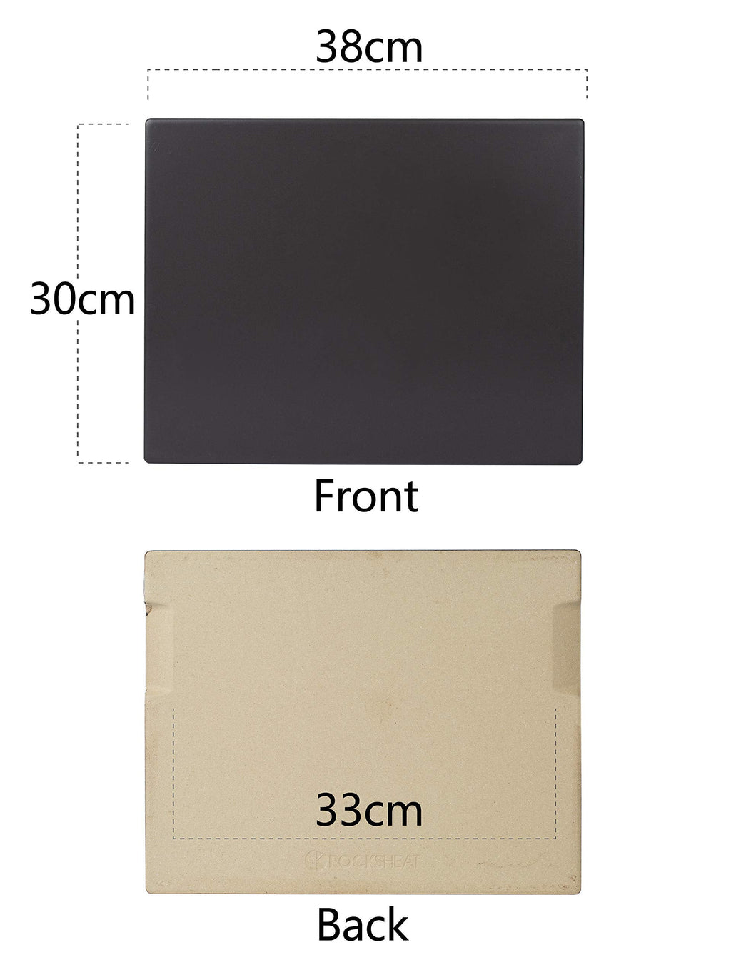 Rocksheat Ceramic Coating Pizza Stone – 30x38cm Rectangular Baking Stone