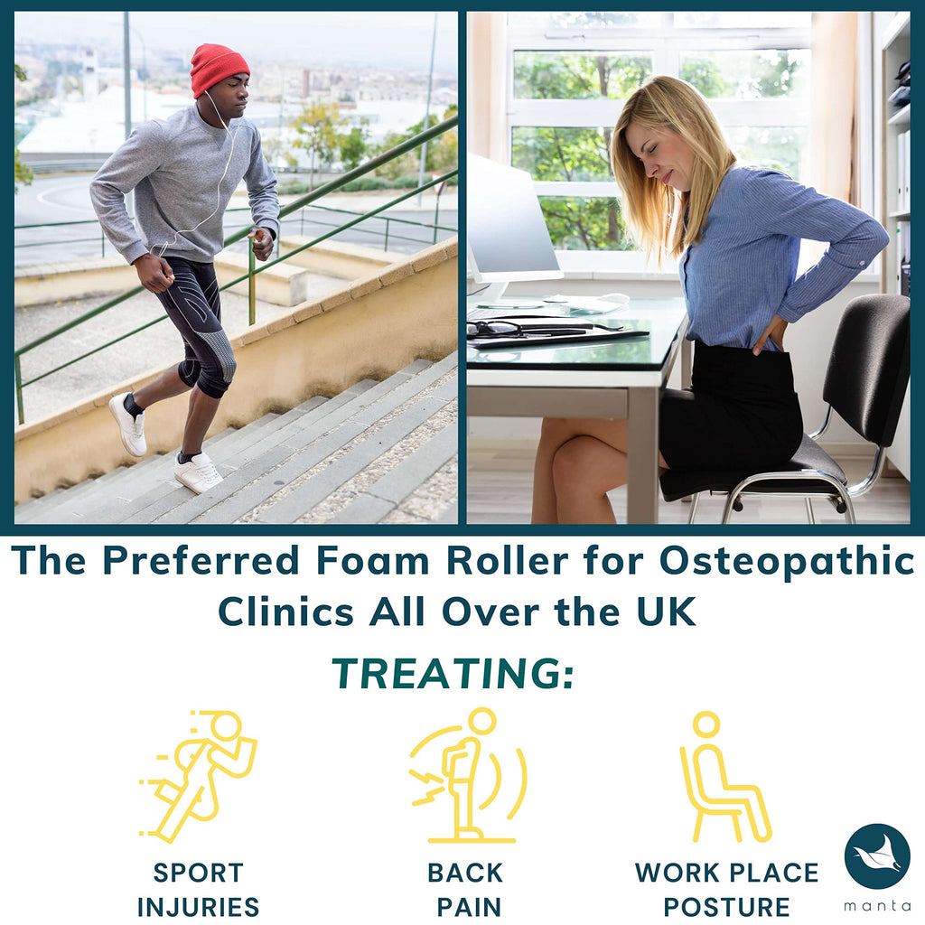 Manta Foam Roller – Firm Deep Tissue Massage Roller for Back Pain