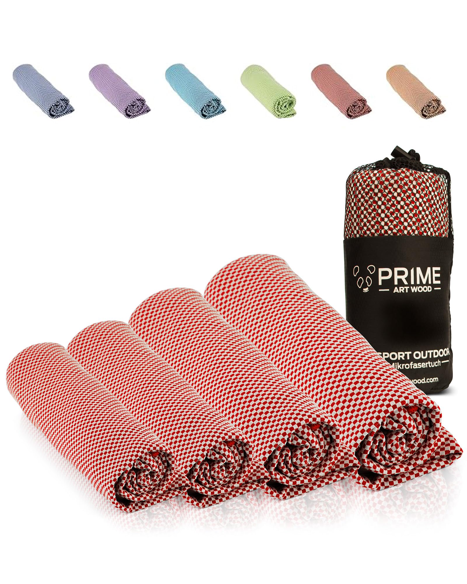 Prime Art Wood Bamboo Hand Towel – Ultra Soft & Quick Dry, Red, 130x80cm