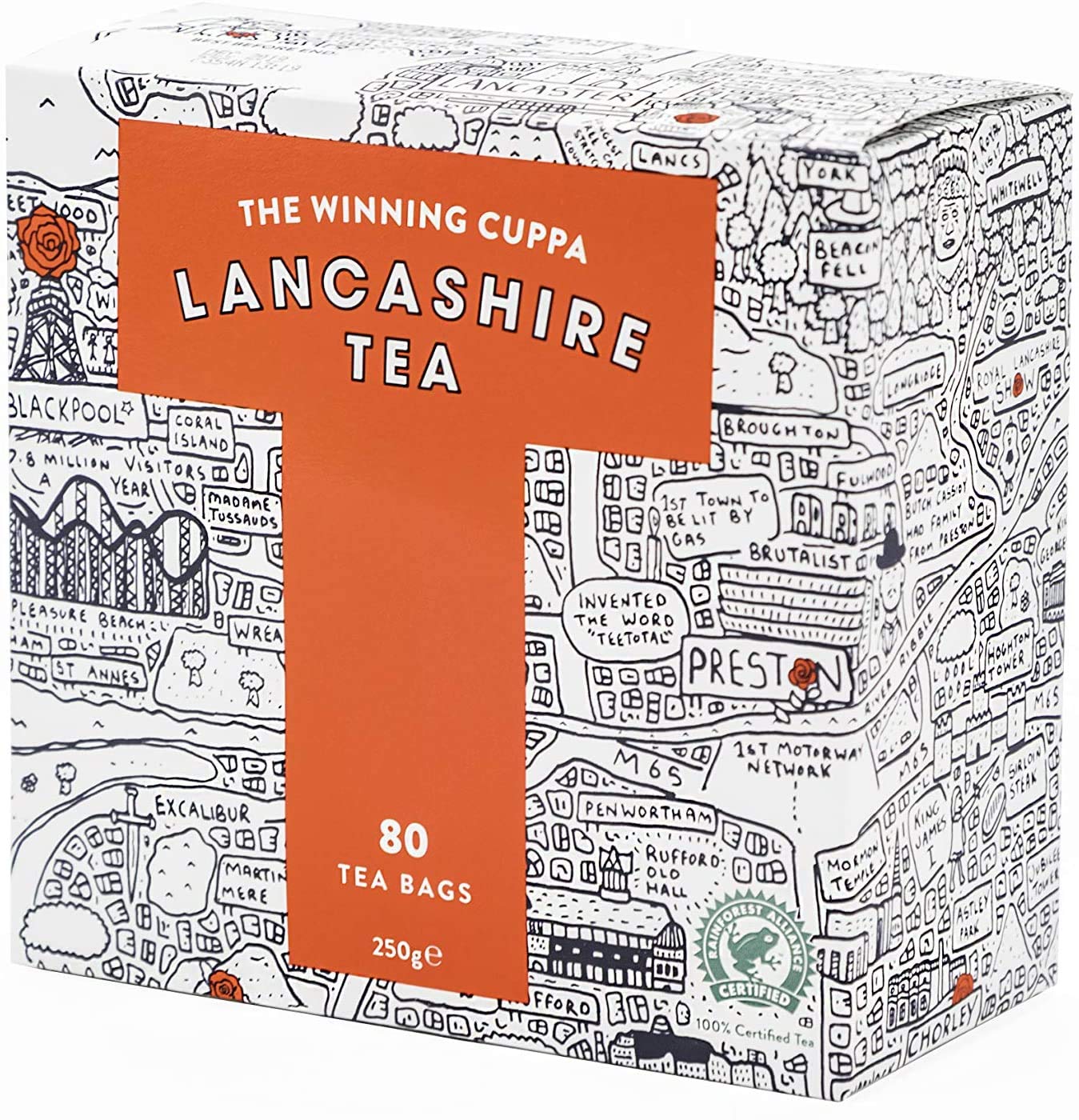 Lancashire Tea Standard Blend Black Tea Bags - 250g (Pack of 2 Boxes)