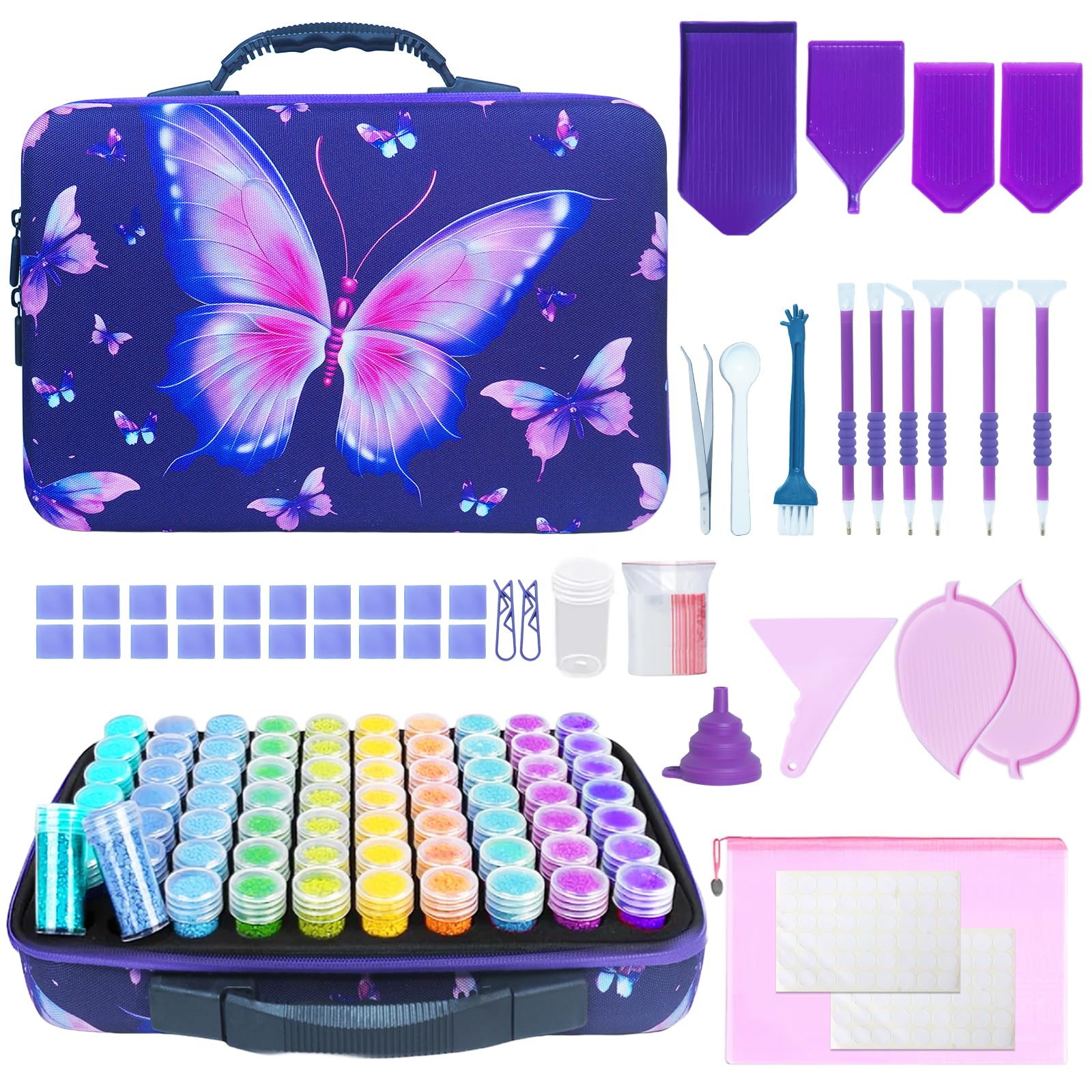 Dazhtu 70 Slot Diamond Painting Storage Case | Portable Art Accessory Kit