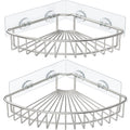 HEETA 2-Pack Corner Shower Caddy | SUS304 Stainless Steel Adhesive Shelf
