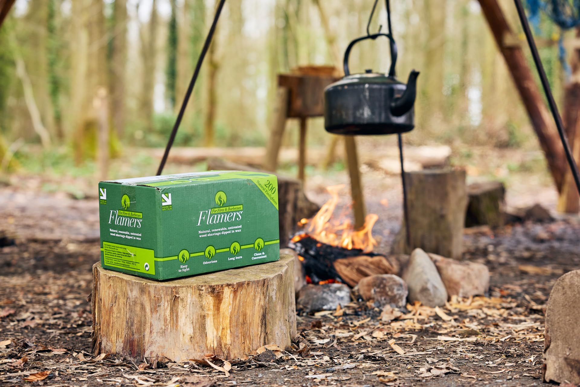 Flamers Natural Fire Lighters - 800 Pack Eco Wood Wool Firestarters
