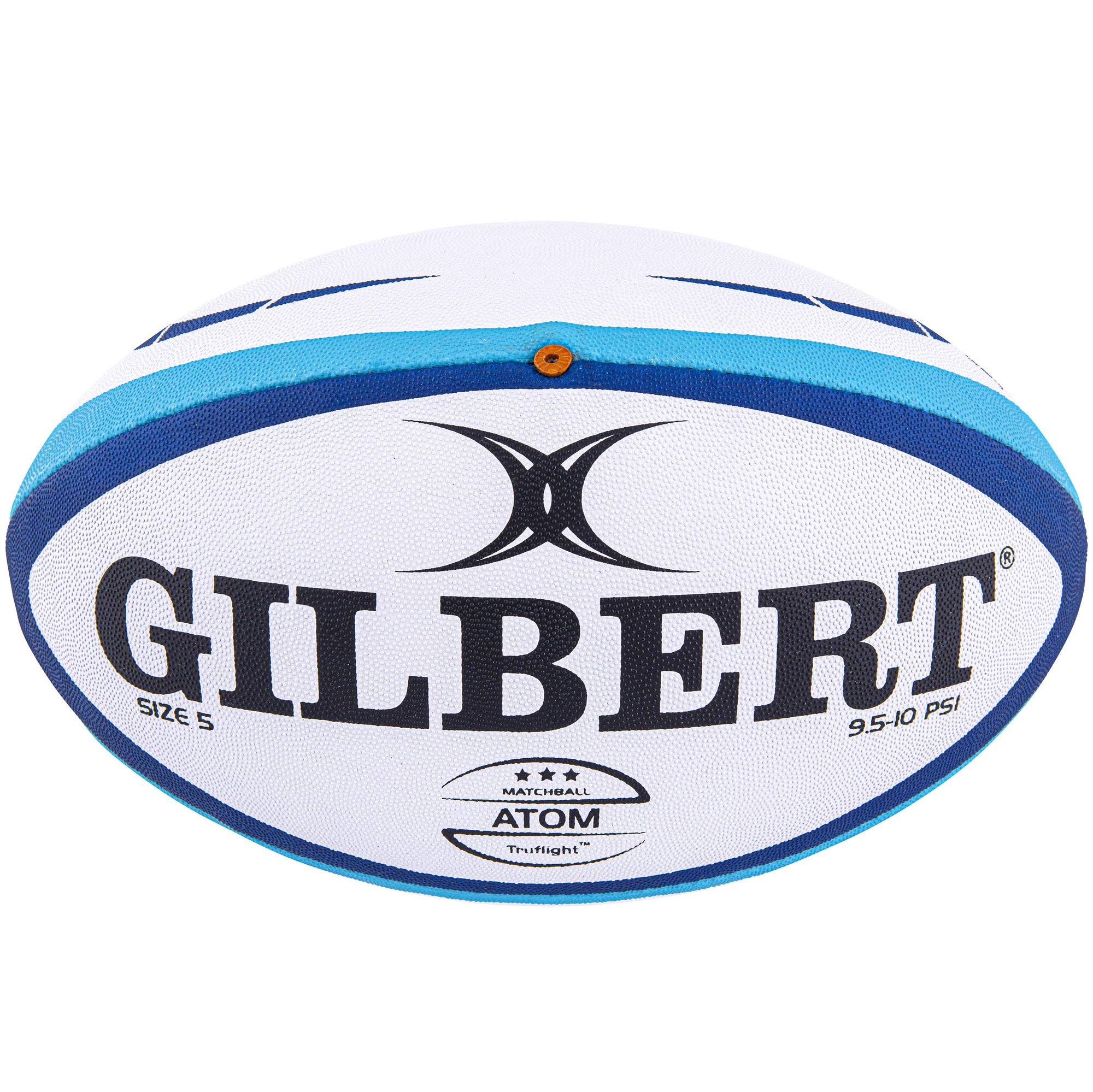 Gilbert Atom Match Rugby Ball – Size 5 Hand Stitched Blue Match Ball