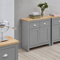 Timber Art Design Lisbon Grey Sideboard - 2 Door 2 Drawer Storage Cabinet