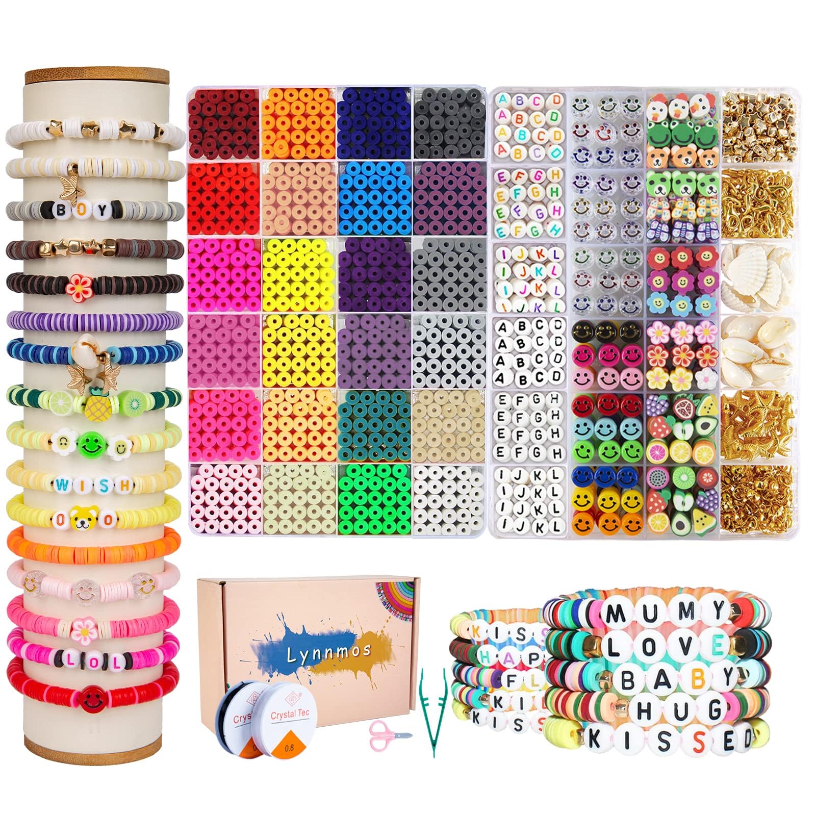 Lynnmos 7200 Pcs Clay Beads Bracelet Making Kit – Heishi Jewelry DIY Set