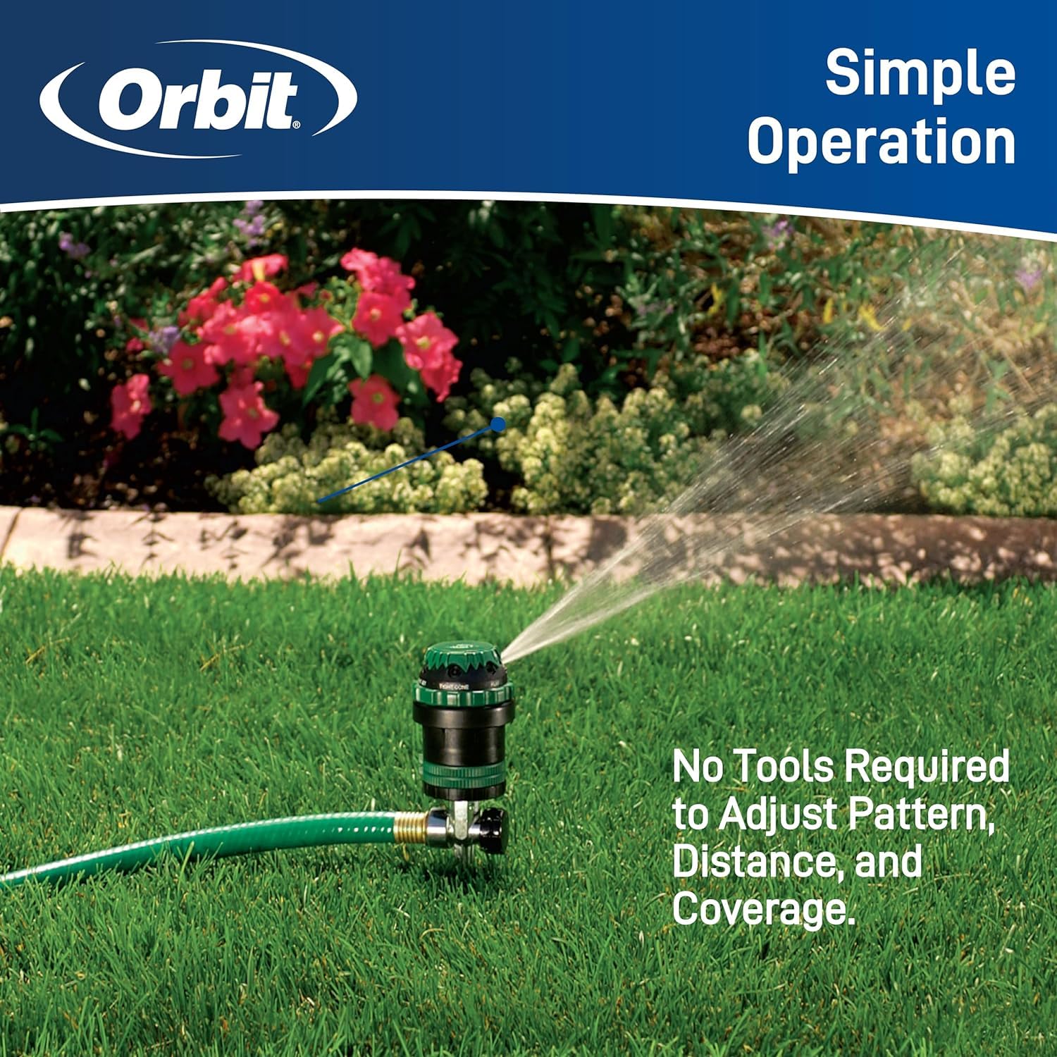 Orbit H2O-6 Gear Drive Sprinkler 2-Pack | 6-Pattern Lawn Watering