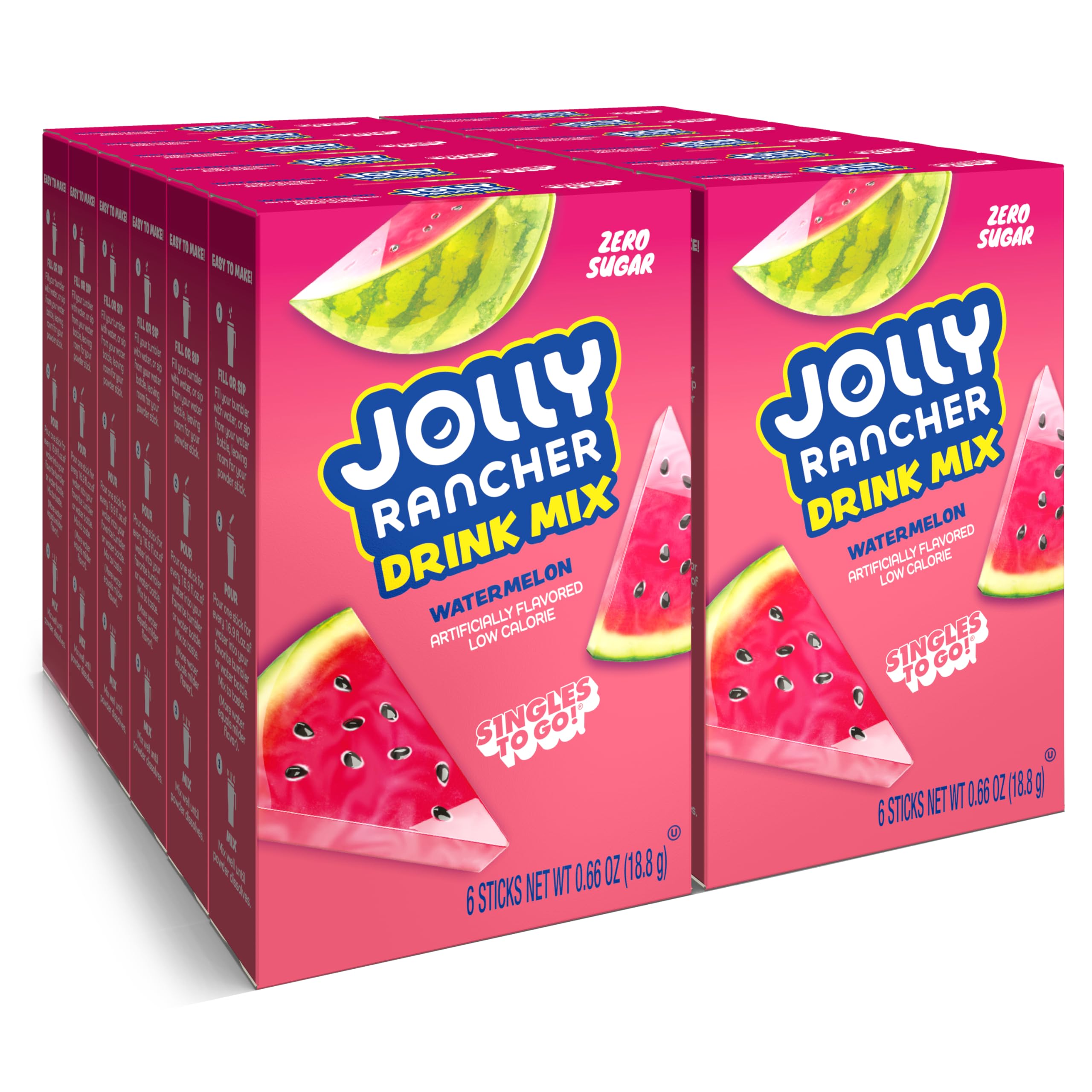 Jolly Rancher Watermelon Drink Mix – Sugar-Free Singles To Go (18.8g)