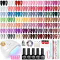 VANREESA Gel Nail Polish Kit with 48W UV Lamp - 55 Colors Manicure Set