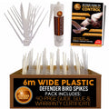 Defender Wide Plastic Bird Spikes - 6 Metre Pigeon Deterrent Kit