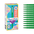 Paper Mate Flair Felt Tip Pens | Medium Point 0.7mm Green | 12 Count