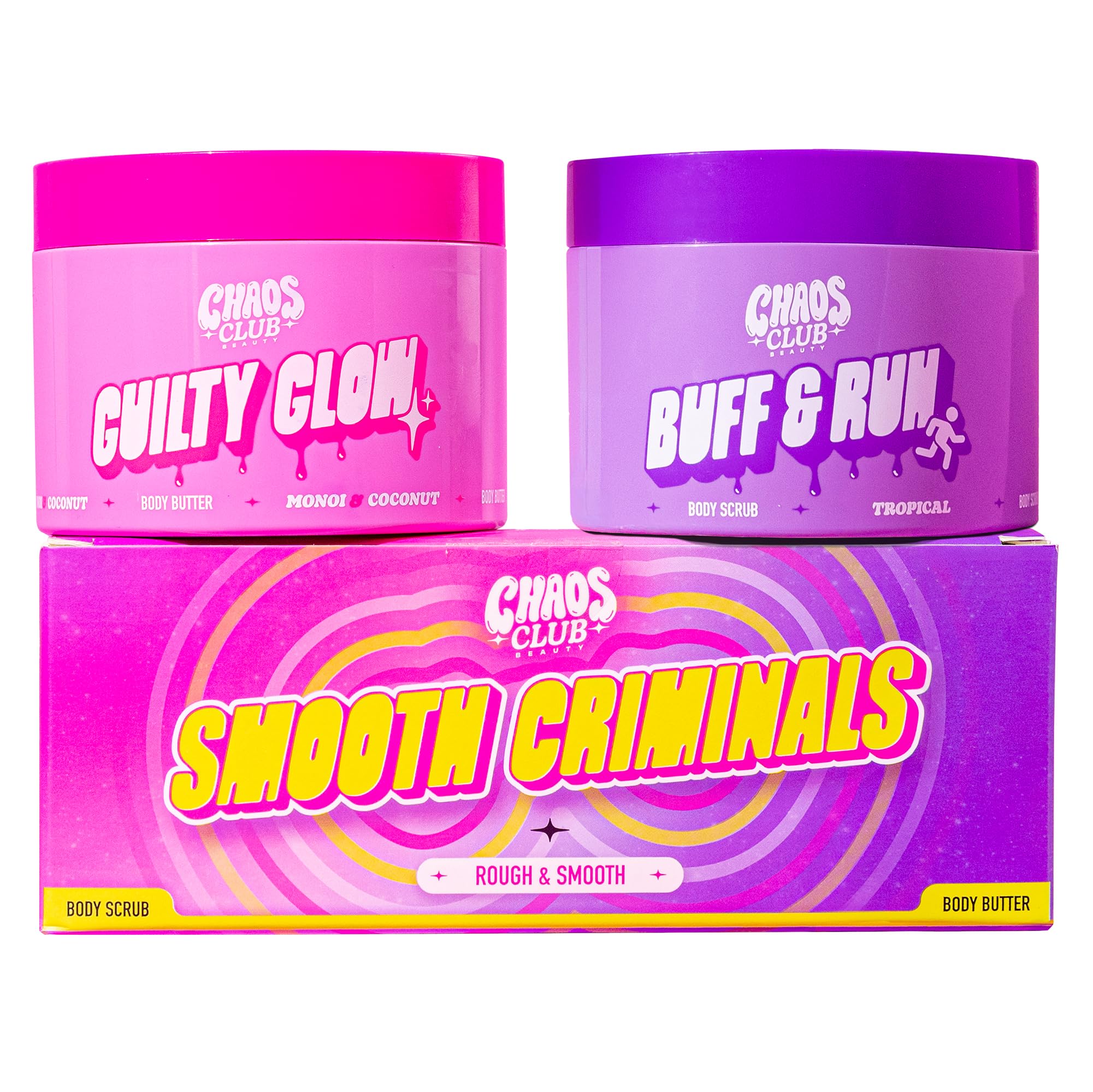 Chaos Club Beauty Body Scrub & Body Butter Duo - Monoi & Coconut Gift Set