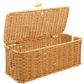 Handmade Rattan Cable Management Box with Locked Cover